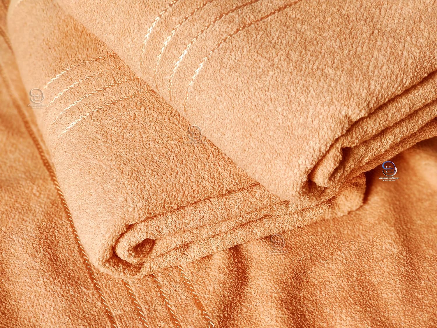 Lush Haven Decor Extra Large Big Men Bath Towel 1000 Gsm | 100% Pure Cotton Full Size Xxxl Ultra Soft, Absorbent & Quick Dry Towel (Peach) - Pack Of 2