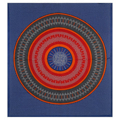 Pure 100% Cotton Double Bed Sheet With 2 Pillow Covers - 90 X 100 Inches, Blue & Red | Beautifully Handcrafted Jaipuri Bedsheets - Skin Friendly Fabric