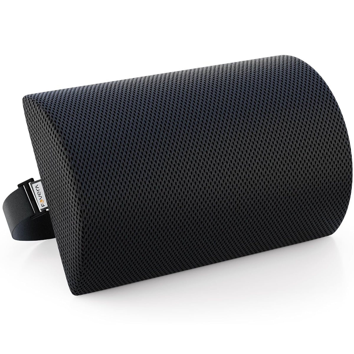 Lumbar Support Roll For Back Pain Relief, Back Support & Posture Correction, Black | Slim, Versatile Cushion For Office, Car & Travel With Adjustable Strap | Cooling, Lightweight