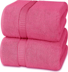 Rewop Microfiber Bath Towels 1200 Gsm | Large Size-Super Soft Coral Fleece Bathing Towel With Hook Quick Dry Super Absorbent-Bath Towel For Men & Women (Pink)- Pack Of 2