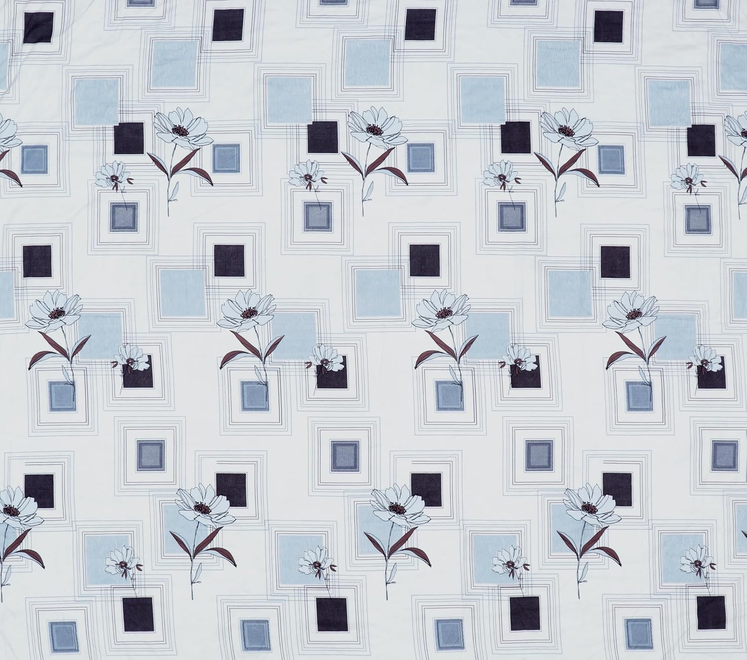 1 Single Bedsheet With 1 Pillow Cover - 60 X 90 Inches, White & Blue | All Around Elastic Fitted Bedsheets | Hand Wash Or Machine Wash Warm