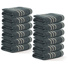 Kuber Industries Soft Cotton Face Towel 1800 Gsm | Easily Washable Face Towels (Dark Grey) - Pack Of 12
