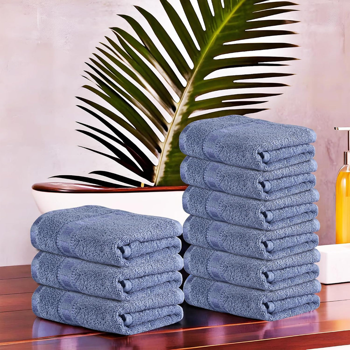 Kuber Industries Cotton Face Towel 1800 Gsm | Workout Gym Napkins Hand Towel For Men & Woman Quick-Drying Napkins -Dark Blue (Pack Of 9)