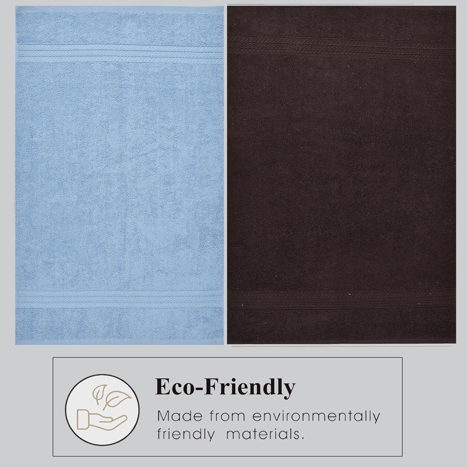 Fresh From Loom Luxury Fur Collection Hand Towel 500 Gsm Napkins Cotton High Absorbency Double Stitched Size (Aqua & Coffee) - Set Of 4