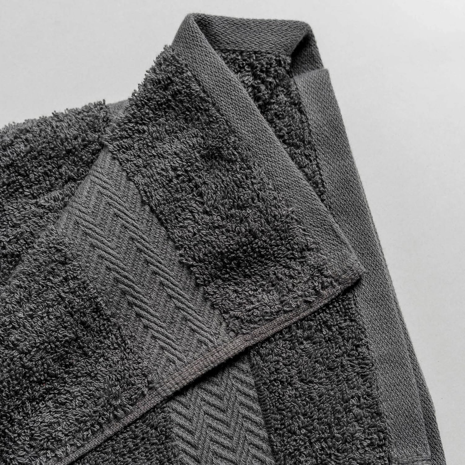Ddecor Cotton Hand Towel 500 Gsm - Pack Of 2 (Grey)