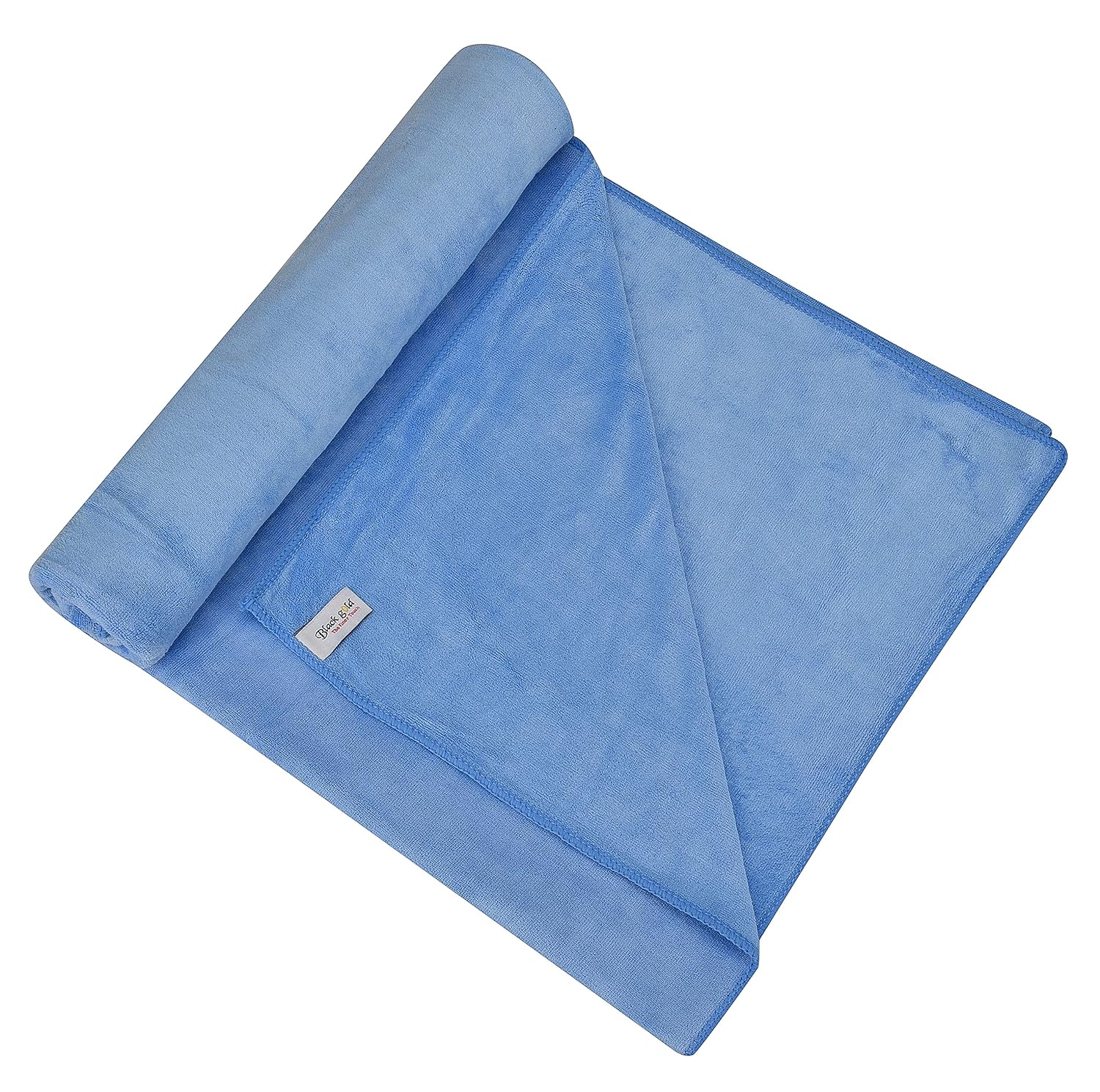 Black Gold The Finer Touch Microfiber 1 Bath Towel, 2 Hand Towels & 2 Washcloth (Sky Blue) - Set Of 5