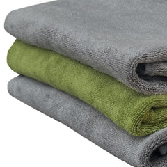 Yellow Weaves Super Soft Microfiber Hand Towels, Gym & Workout Towels 400 Gsm, (Green & Green) Set Of 3