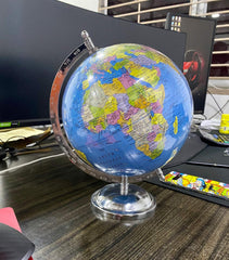 Educational Globe - 15 Inch Height Metal Base World Globe For Home & Office Decor - Gift & Show Piece (Pack Of 1)