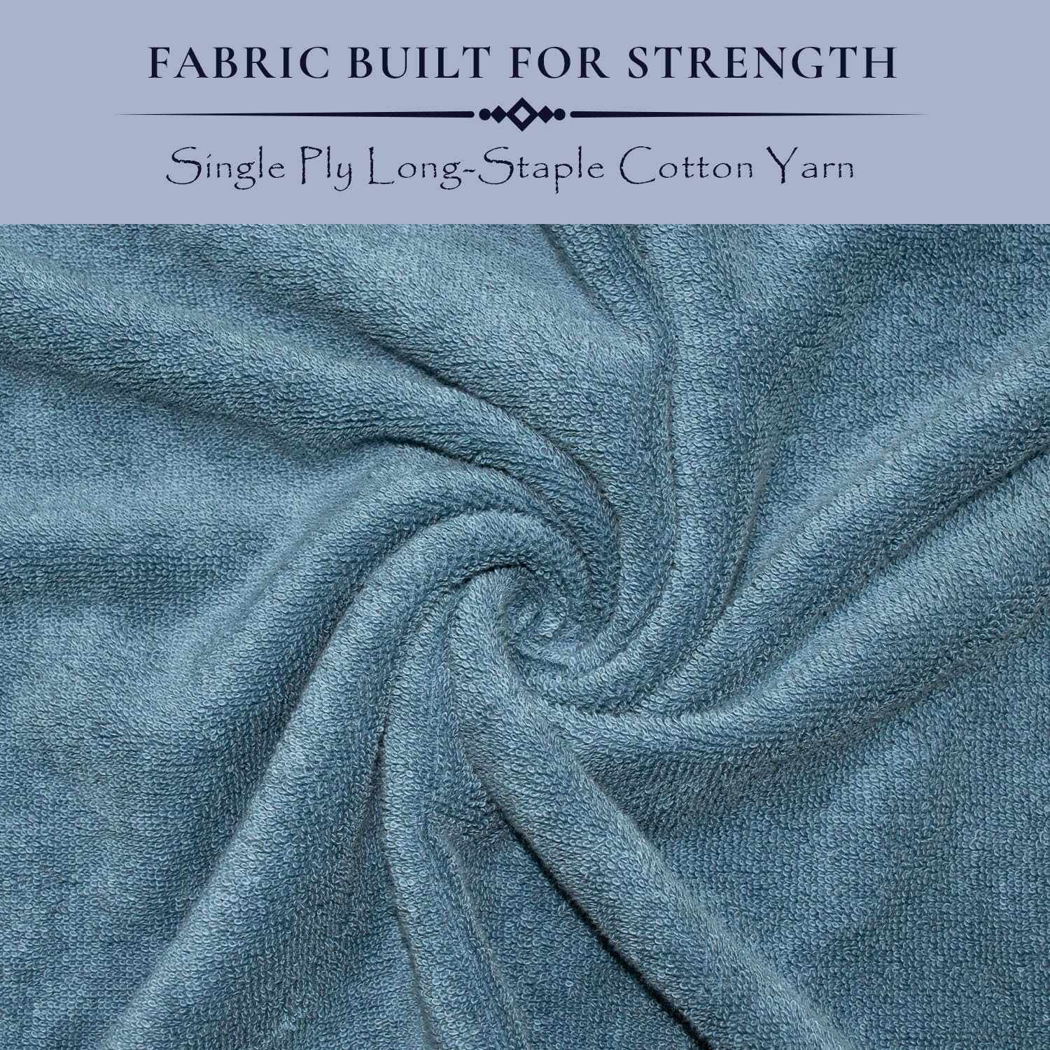 Rangoli 100% Cotton Fibre 2 Hand Towel 500 Gsm | Highly Durable & Super Absorbent Towel | Skin-Friendly & Quick Drying Luxury Towels (Blue)