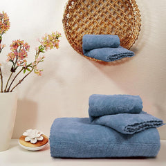 Homecloud Ultra Soft 1 Bath + 1 Face Towel 700 Gsm | 3x Softer Than Cotton Towels Highly Absorbent & Ultra Fast Dry Towel | Set Of 2 (Blue)