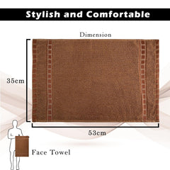 Kuber Industries Cotton Hand/Face Towels For Men & Women 1200 Gsm | Easily Washable Workout Gym Napkins For Men - Dark Blue & Golden (Pack Of 6)