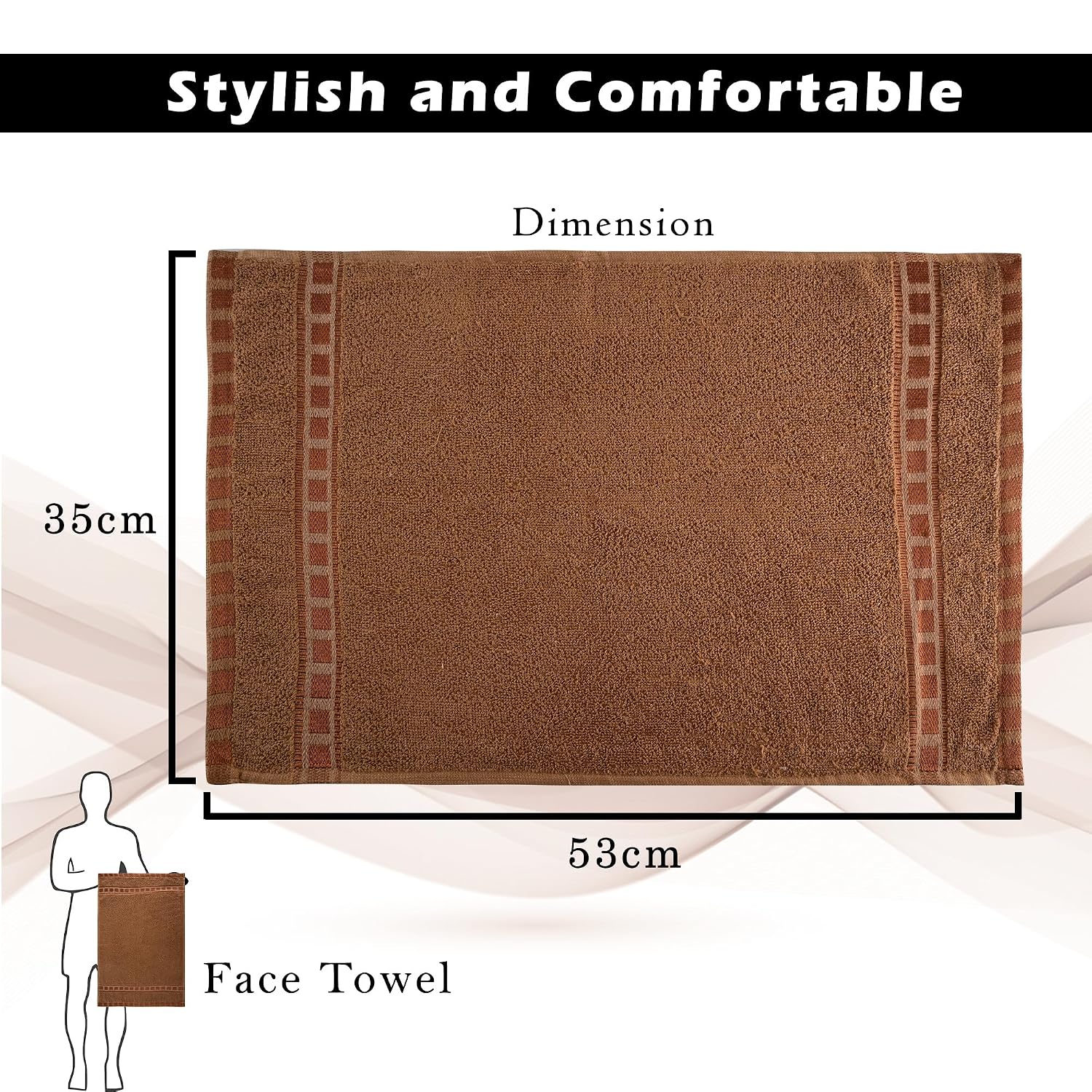 Kuber Industries Cotton Hand/Face Towels 400 Gsm | Easily Washable Workout Gym Napkins For Men - Sky Blue & Golden (Pack Of 2)
