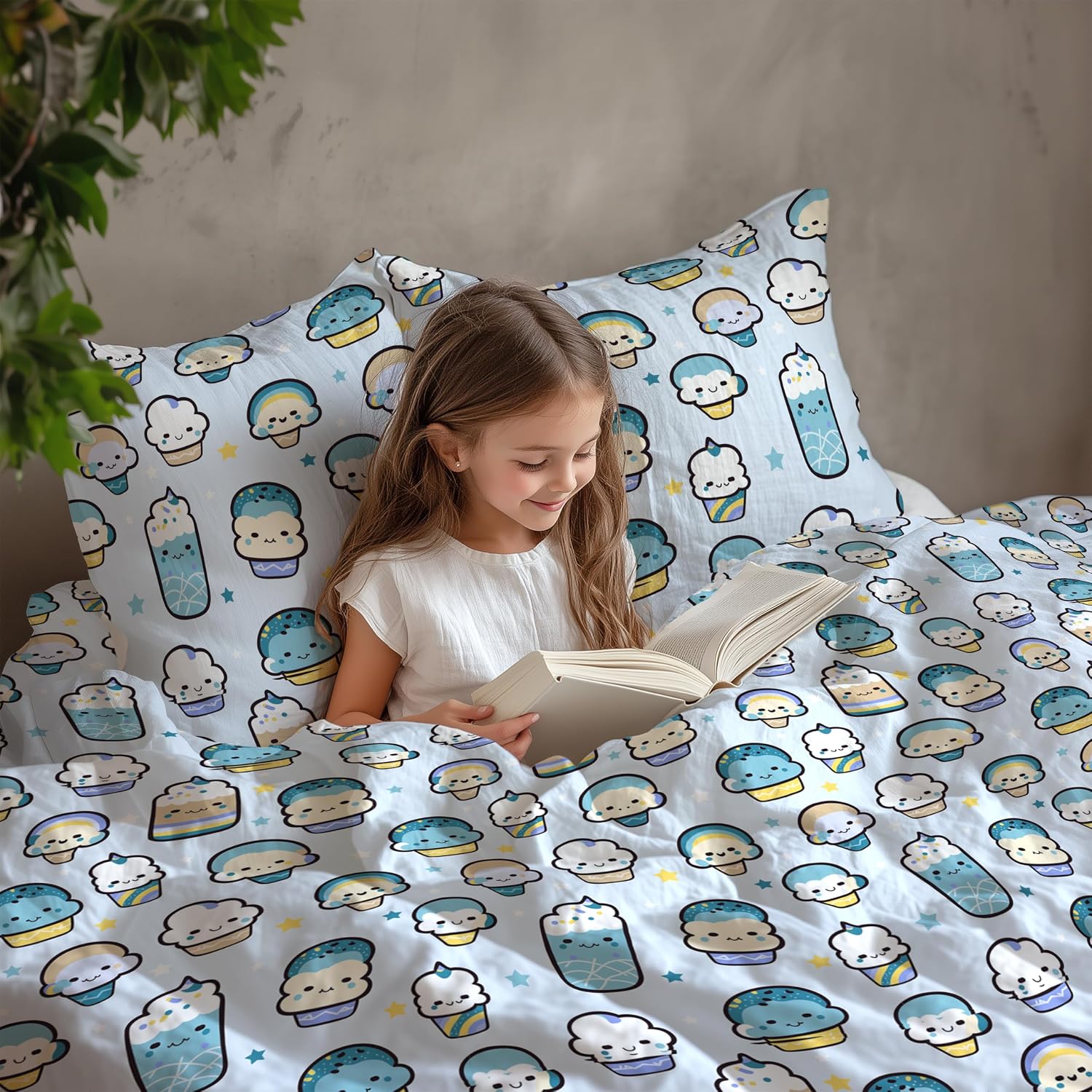 Cotton Bedsheet For Single Bed With 1 Pillow Cover - 54 X 84 Inches, Sky Blue | Soft Touch Cotton Fabric-Comfortable & Durable | Elegant Printed Bedding Set For Daily Use