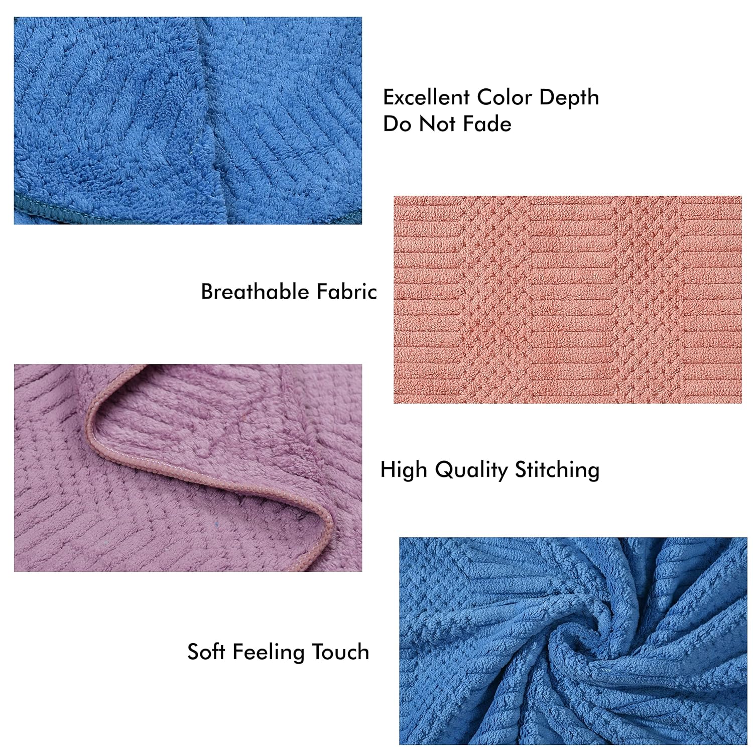 Urbanleaf Super Soft Microfiber Hand Towels, Gym & Workout Towels (3 Pieces, Multi Colors) 400 Gsm