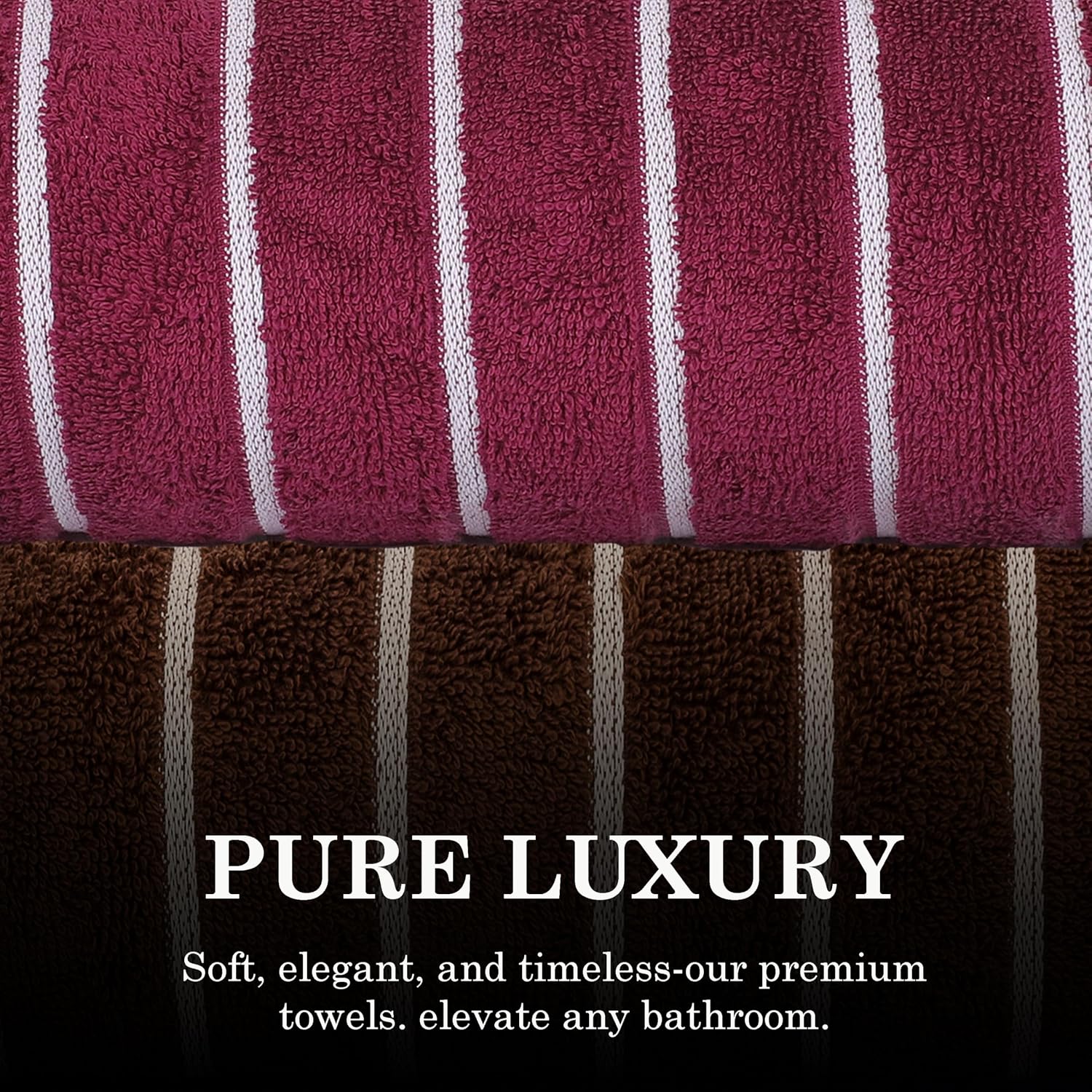 Casa Copenhagen Designed In Denmark Estatic Super Soft 2 Pieces 100% Cotton Large Bath Towel 525 Gsm - Toffee & Burgundy