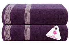 Casa Copenhagen Egyptian Cotton Exotic Hand Towel 400 Gsm (S Dark Purple)- 2 Pcs