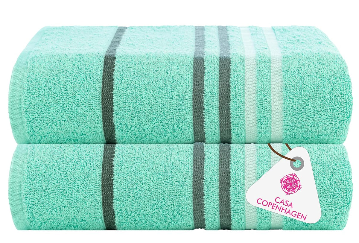 Casa Copenhagen Egyptian Cotton Exotic Hand Towel 400 Gsm (Aque Blue)- 2 Pcs