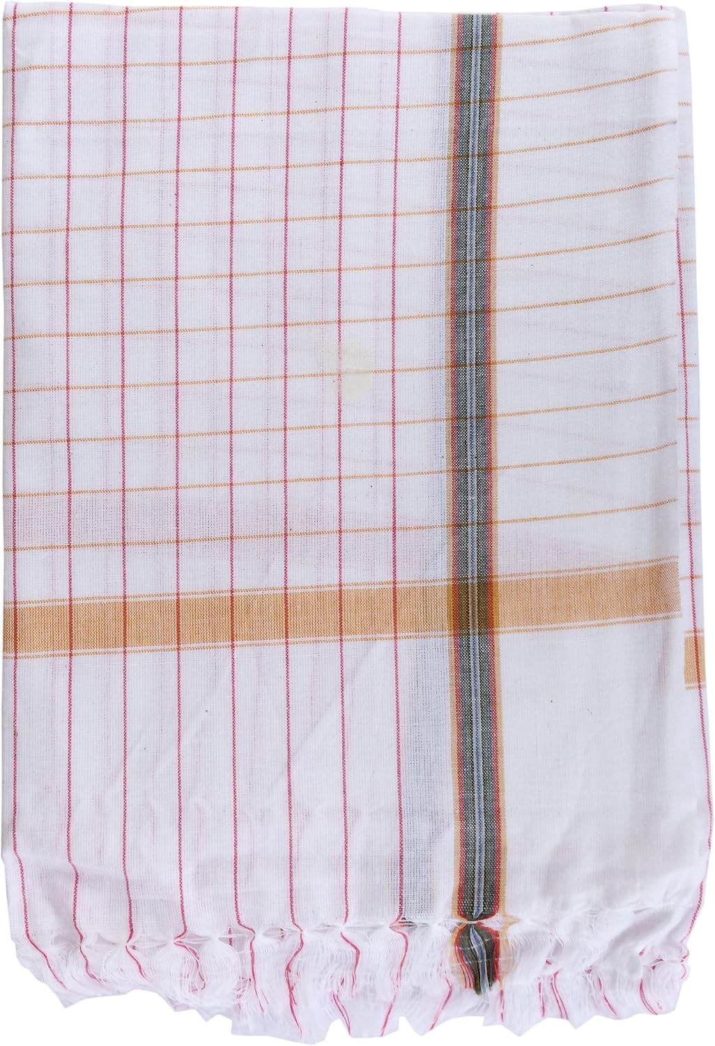 Fancyadda Cotton Large Size Bath Towel 300 Gsm - Set Of 4 (White Checks)