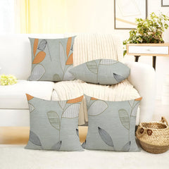 Microfiber Square Pillow Cushion For Sofa & Bed, Pastel Grey - 24 X 24 Inch | Fluffy For Comfort & Back Support | Breathable, Premium Cotton Cushion Cover With Zip, Neck Support - Set Of 4