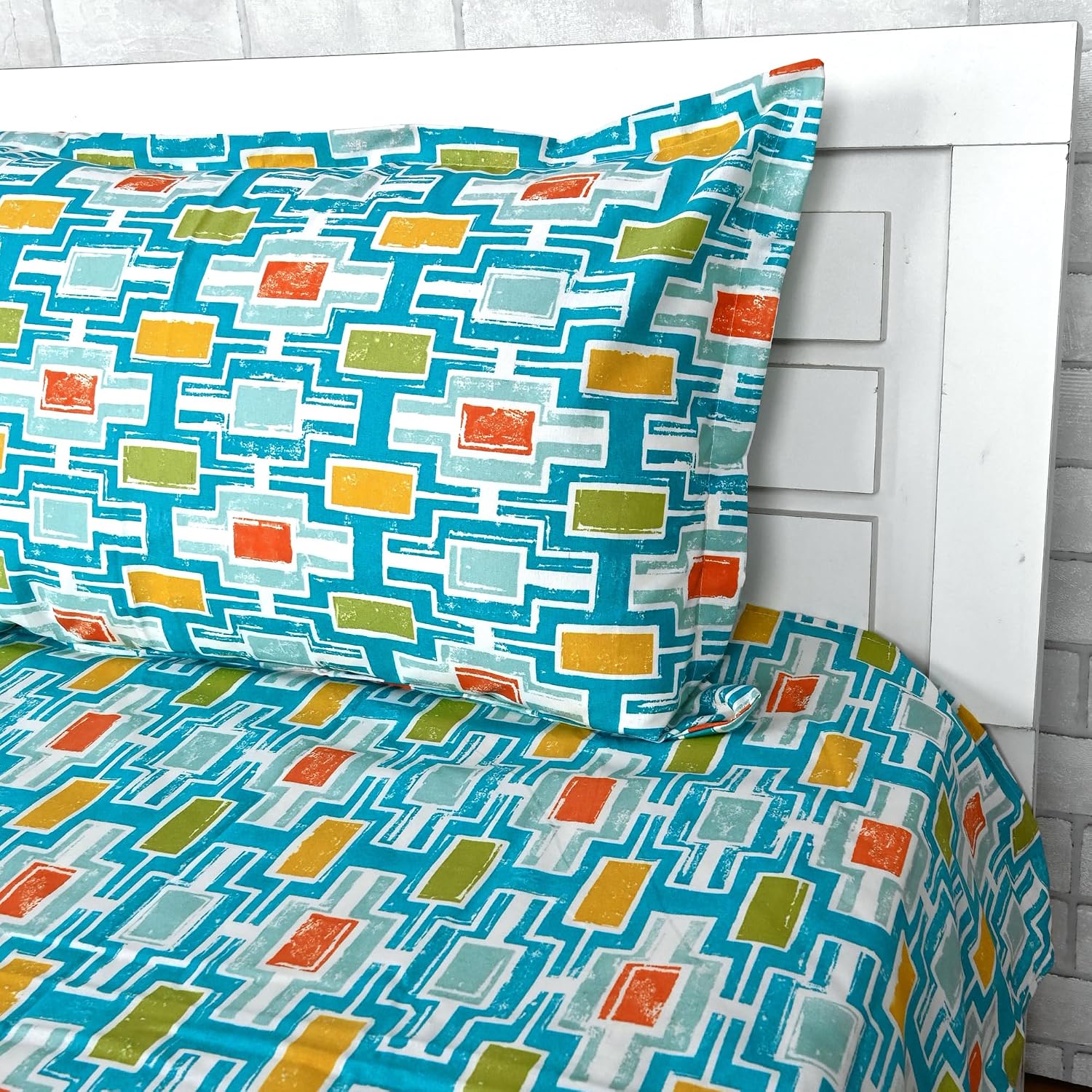 Single Bedsheet With 1 Pillow Cover - 57 X 87 Inches, Multicolor | Designer Printed Bedsheet Set - Naturally Soft, Breathable & Skin Friendly