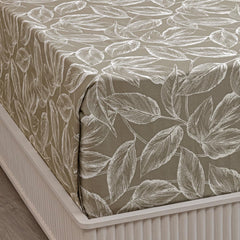 Printed Flat Double Bedsheet With 2 Pillow Covers - 84 X 90 Inches, Tana Green | Soft Breathable & Wrinkle Free | 210 Thread Count