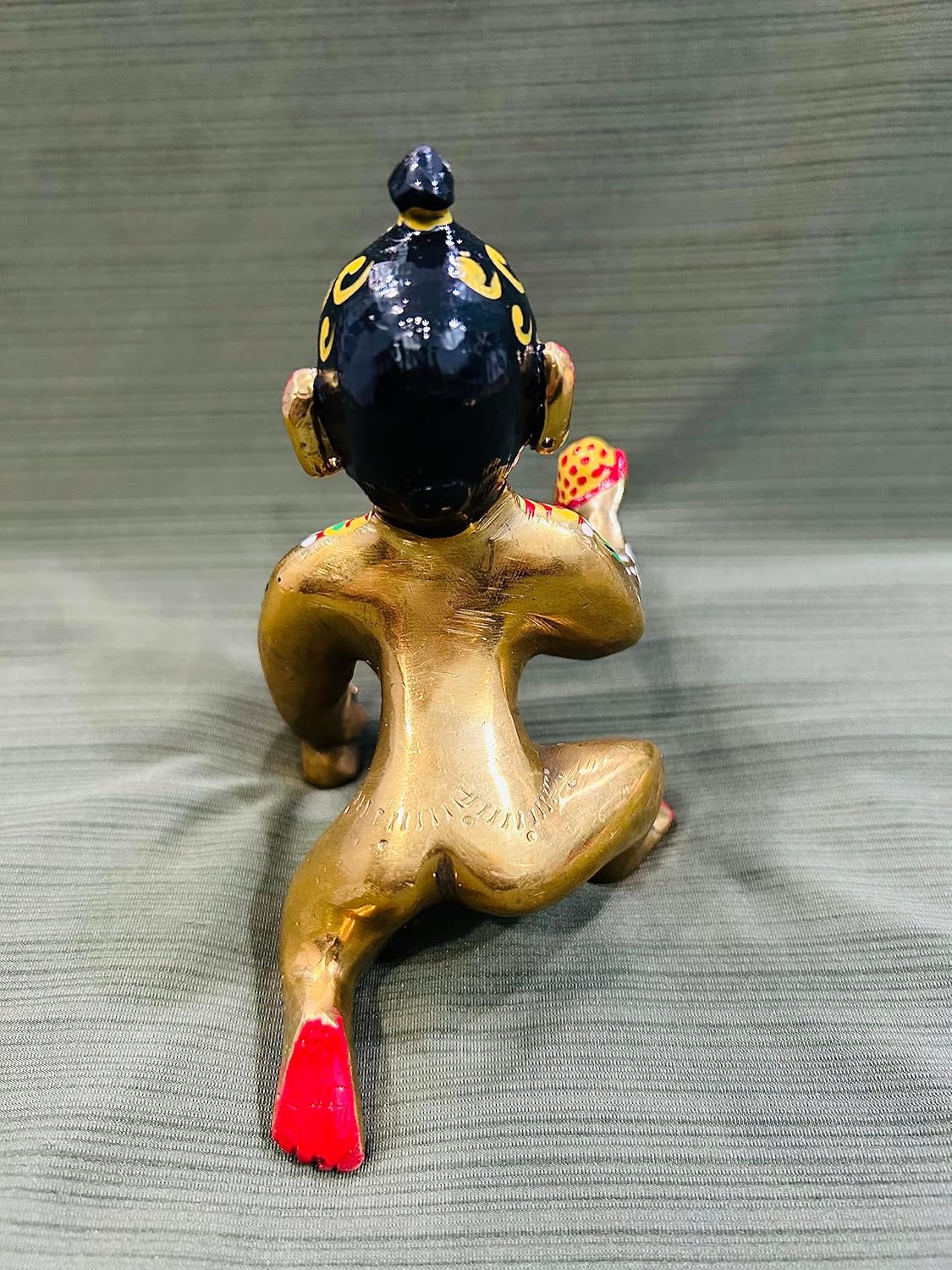 Fine Brass Made Full Painted Laddu Gopal Idol, Brass, Multicolor, God Idol, For Home Temple, Laddu Bal Gopal Statue, Kanha Ji, Baby Krishna Murti