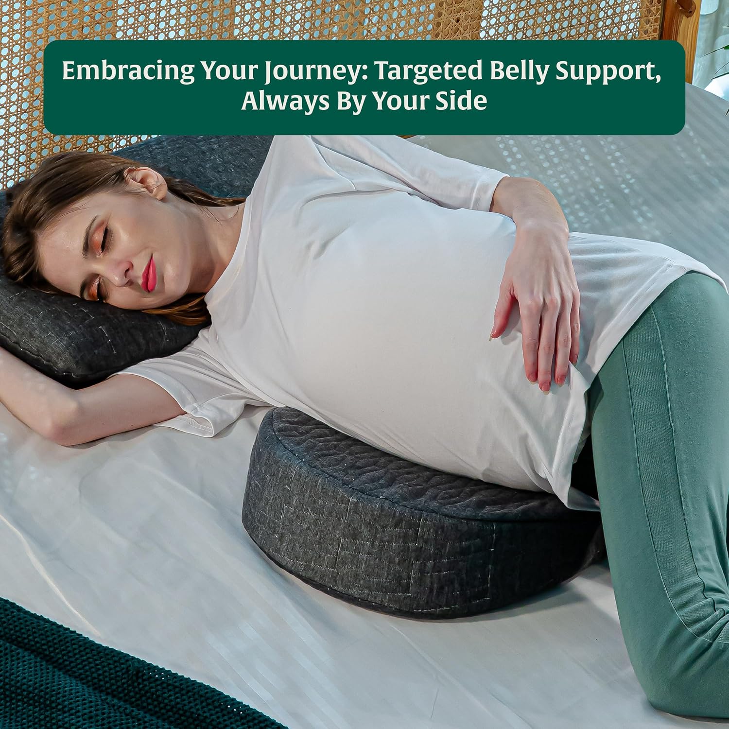 Memory Foam Pregnancy Pillow, For Pregnant Women, Maternity Pillow, Grey | Pillow Wedge For Belly & Back Support -Perfect Pregnancy Gift For Time Mom | Sleeping, Resting, Multipurpose Use
