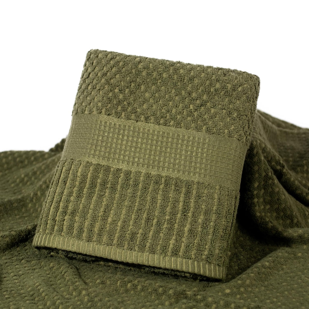Mush Hearth & Haven Bamboo Large Size Bath Towels 450 Gsm | Bamboo Bath Towel Soft, Highly Absorbent & Quick Dry (Moss Green)