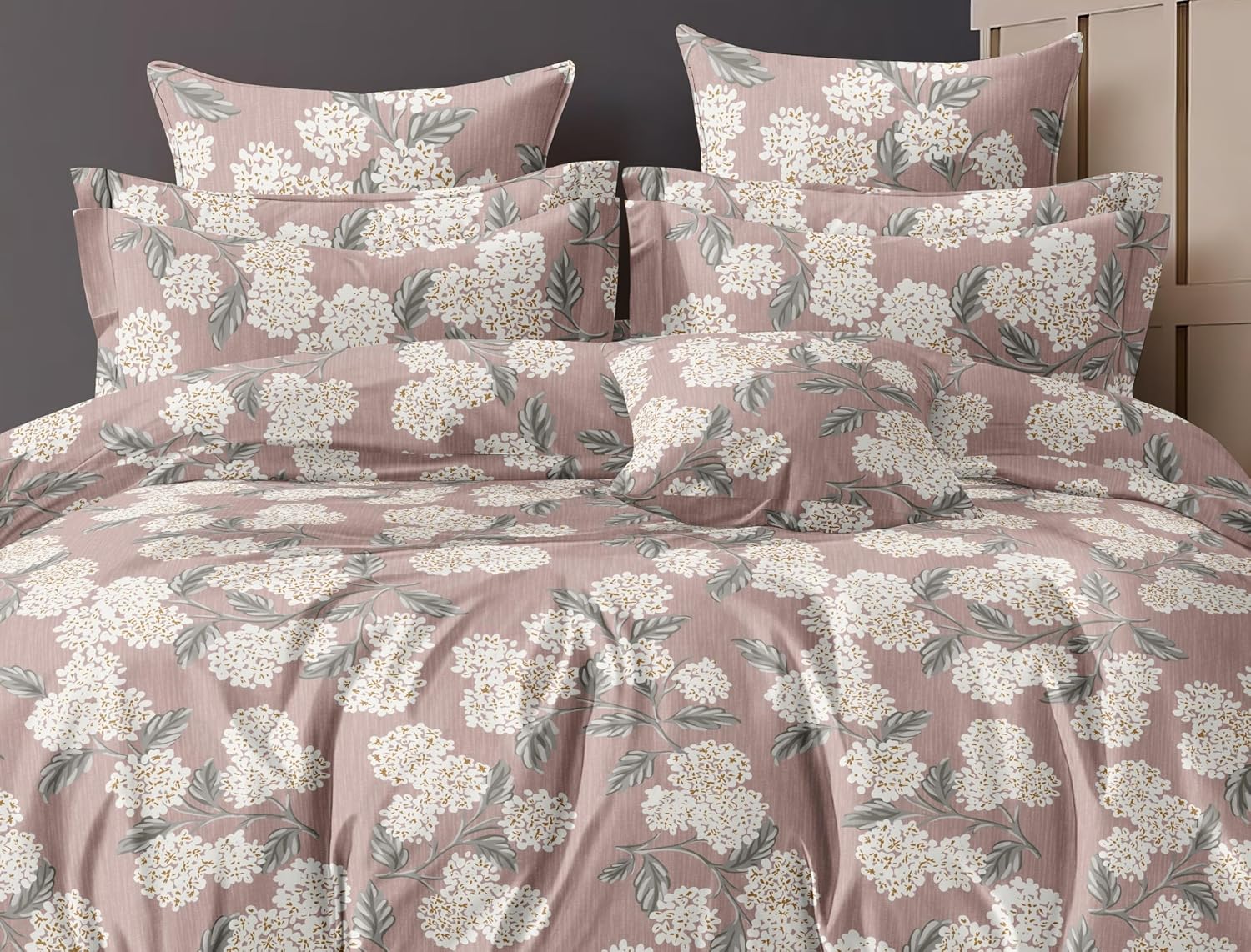King Size Comforter With 1 King Size Flat Bedsheet & 2 Pillow Cover - (90x100 Inch) Rosy Brown | Perfect Gifts Set Wedding, Anniversary - 4 Pcs Bedding Set