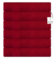 Ksc Shop Royal Cotton Hand Towel 750 Gsm - Set Of 6 (Maroon Red)
