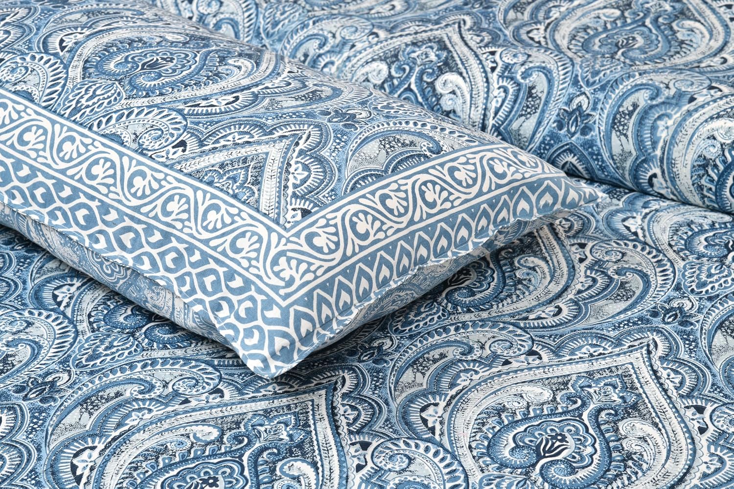 Bedsheet For Queen Bed With 2 Pillow Covers - 90 X 108 Inches, Blue | Pure Cotton Traditional Jaipuri Printed | Ideal For Both Everyday Use & Special Events