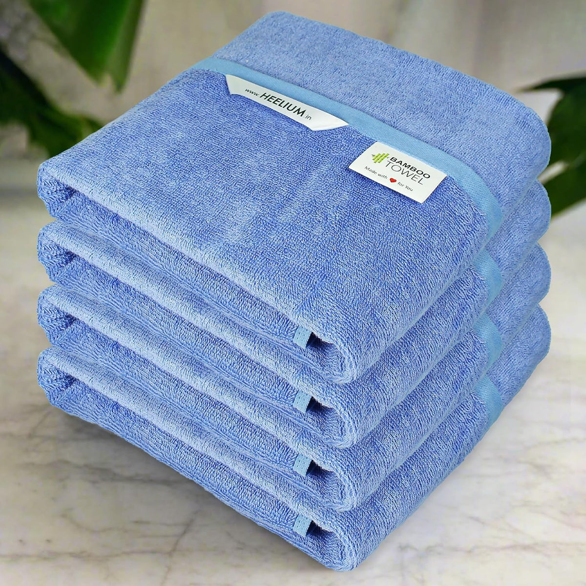 Heelium Bamboo Bath Towel 4x Softer & Quick Drying 400 Gsm (Iris)