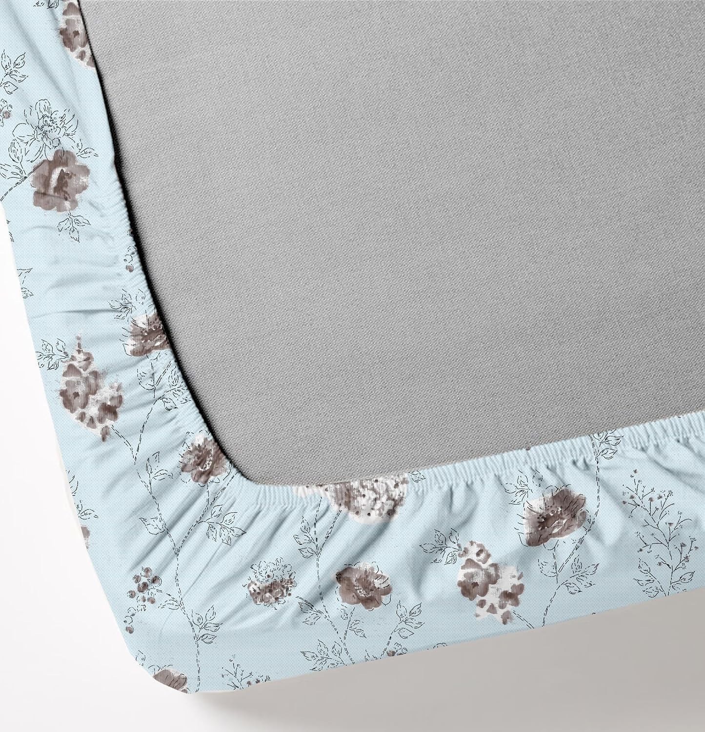 King Size Fitted Bedsheet With 2 Large Pillow Covers - 108 X 108 Inches, Sea Blue | Soft, Breathable & Durable | Wrinkle Resistant