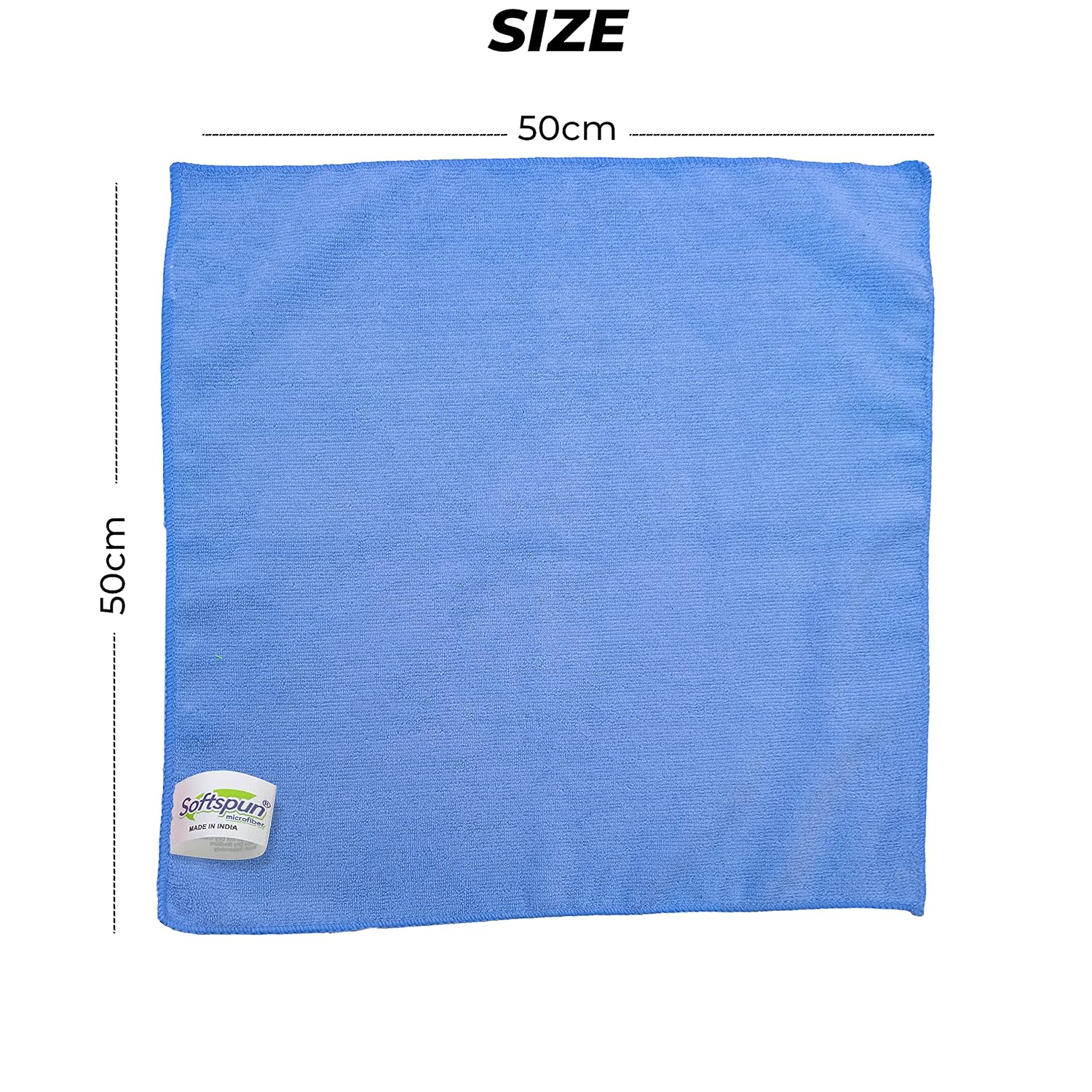 Softspun Microfiber Cleaning Cloths Towel Set 340 Gsm | Highly Absorbent Lint And Streak Free Multi-Purpose Wash Cloth For Kitchen, Car, Stainless (2 Pcs)- Sky Blue