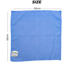 Softspun Microfiber Cleaning Cloths Towel Set 340 Gsm | Highly Absorbent Lint And Streak Free Multi-Purpose Wash Cloth For Kitchen, Car, Stainless (2 Pcs)- Sky Blue