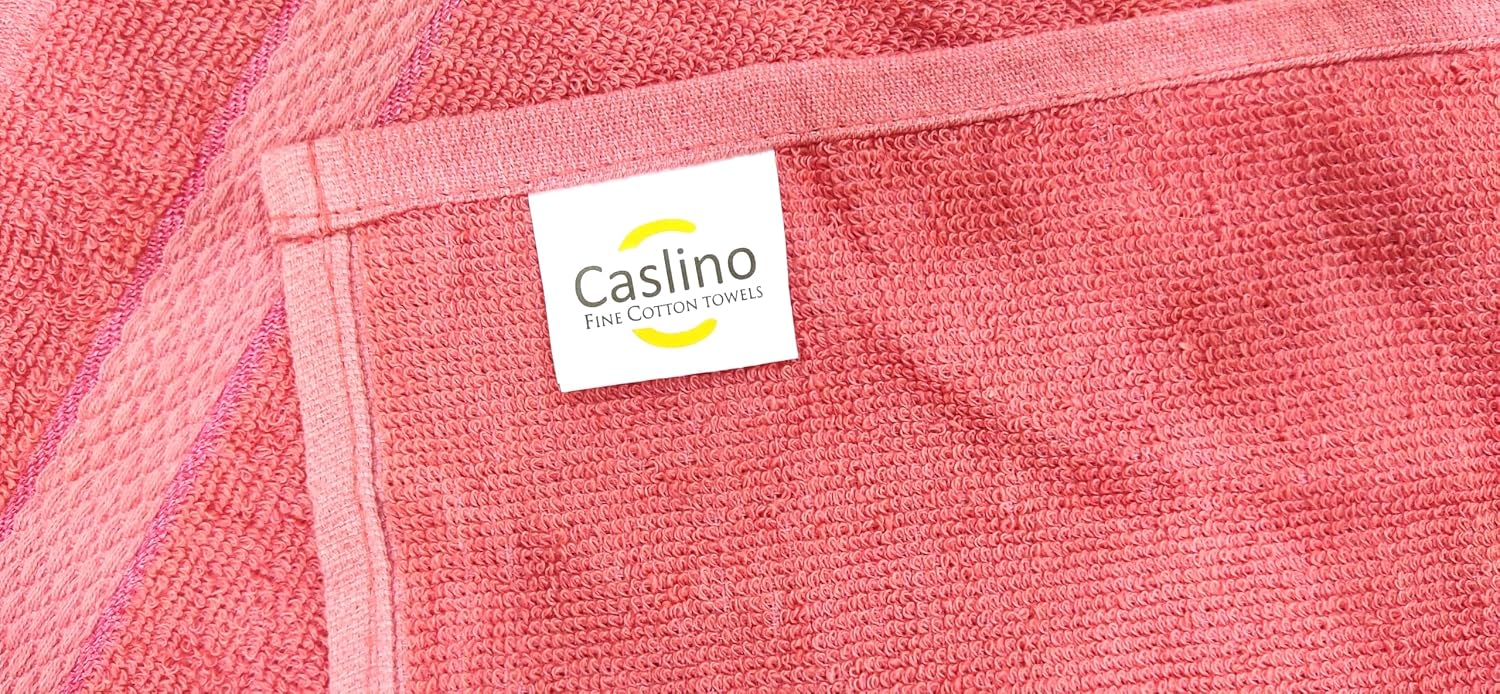Caslino Small Cotton Face Towels 2000 Gsm | Soft & Absorbent Towel For Women & Men - Coral Red (Set Of 24)