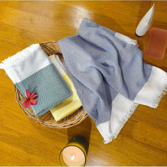 Indihaus Bamboo Hand Towels 300 Gsm | Super Soft & Absorbant (Blue & Teal)- Pack Of 4