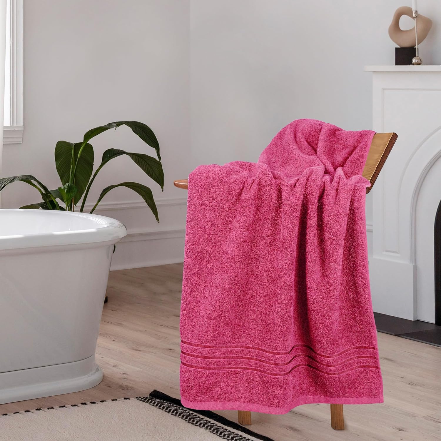 Home Elegance 100% Cotton Comfort Living Bath Towel 400 Gsm (Candy Glow)- Pack Of 1