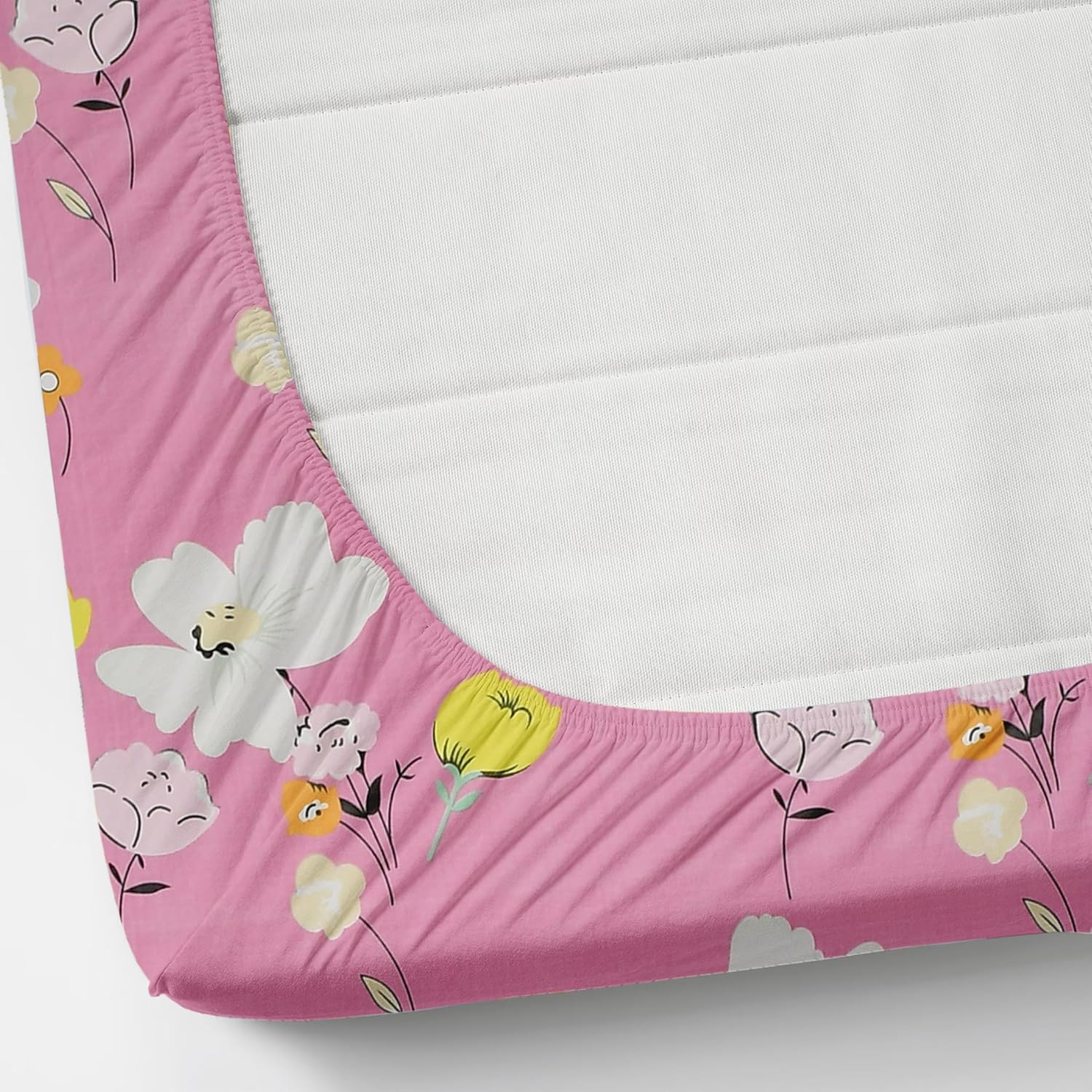 Queen Size Double Bedsheets With 2 Pillow Cover - Size 60 X 78 X 10 Inches, Pink | All Around Elastic Fitted - Lightweight, Soft & Comfortable