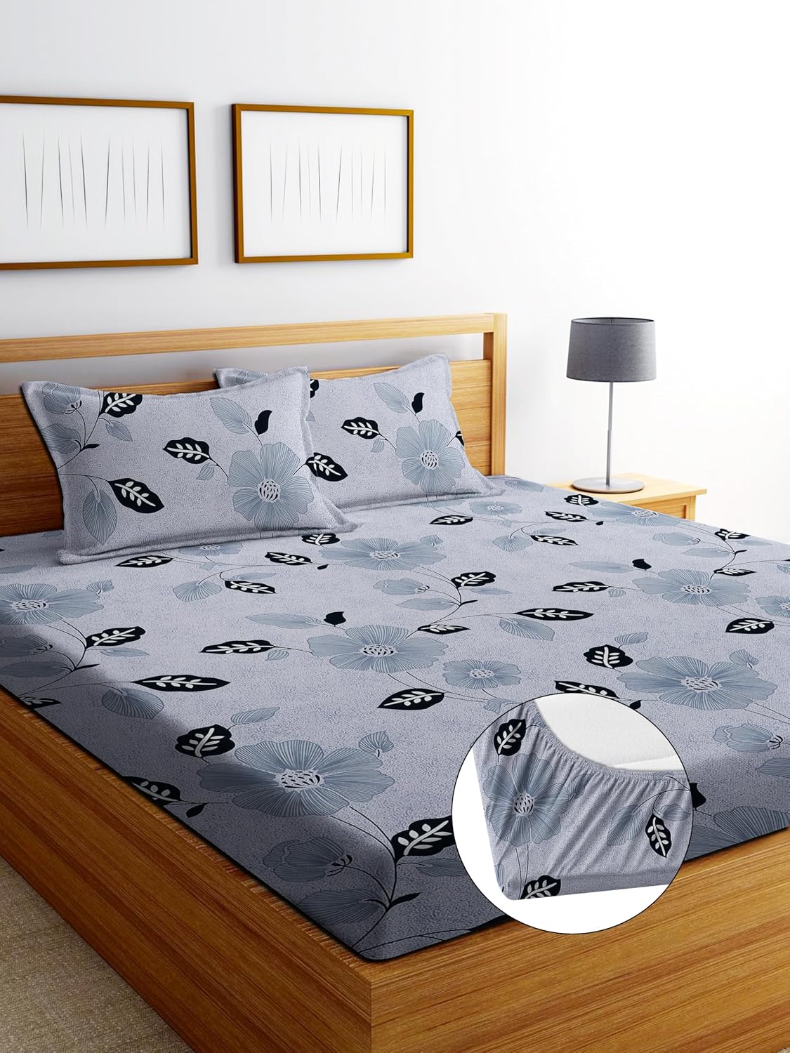1 Bedsheet King Size 2 Matching Pillow Covers - 72 X 780 Inches, Grey | All Around Elastic Soft & Durable Bedding For Bedroom - Lightweight Perfect For All Seasons