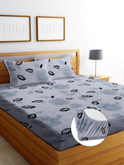 1 Bedsheet King Size 2 Matching Pillow Covers - 72 X 780 Inches, Grey | All Around Elastic Soft & Durable Bedding For Bedroom - Lightweight Perfect For All Seasons