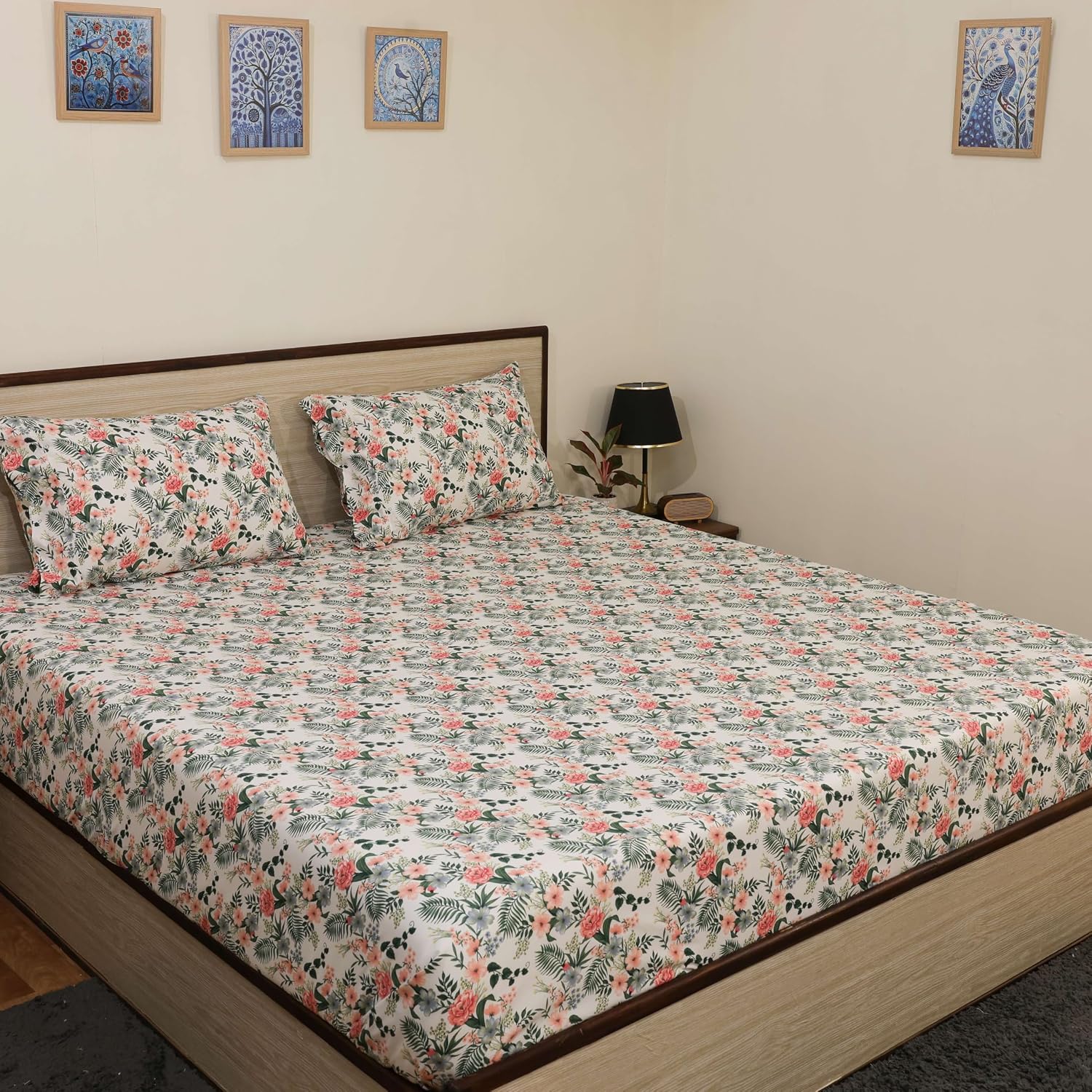Microfiber Single Bedsheet With 2 Matching Pillow Cover Set Light Weight & Durable Bedsheets | 68 X 90 Inch, Multicolor - Perfect For All Season Comfort