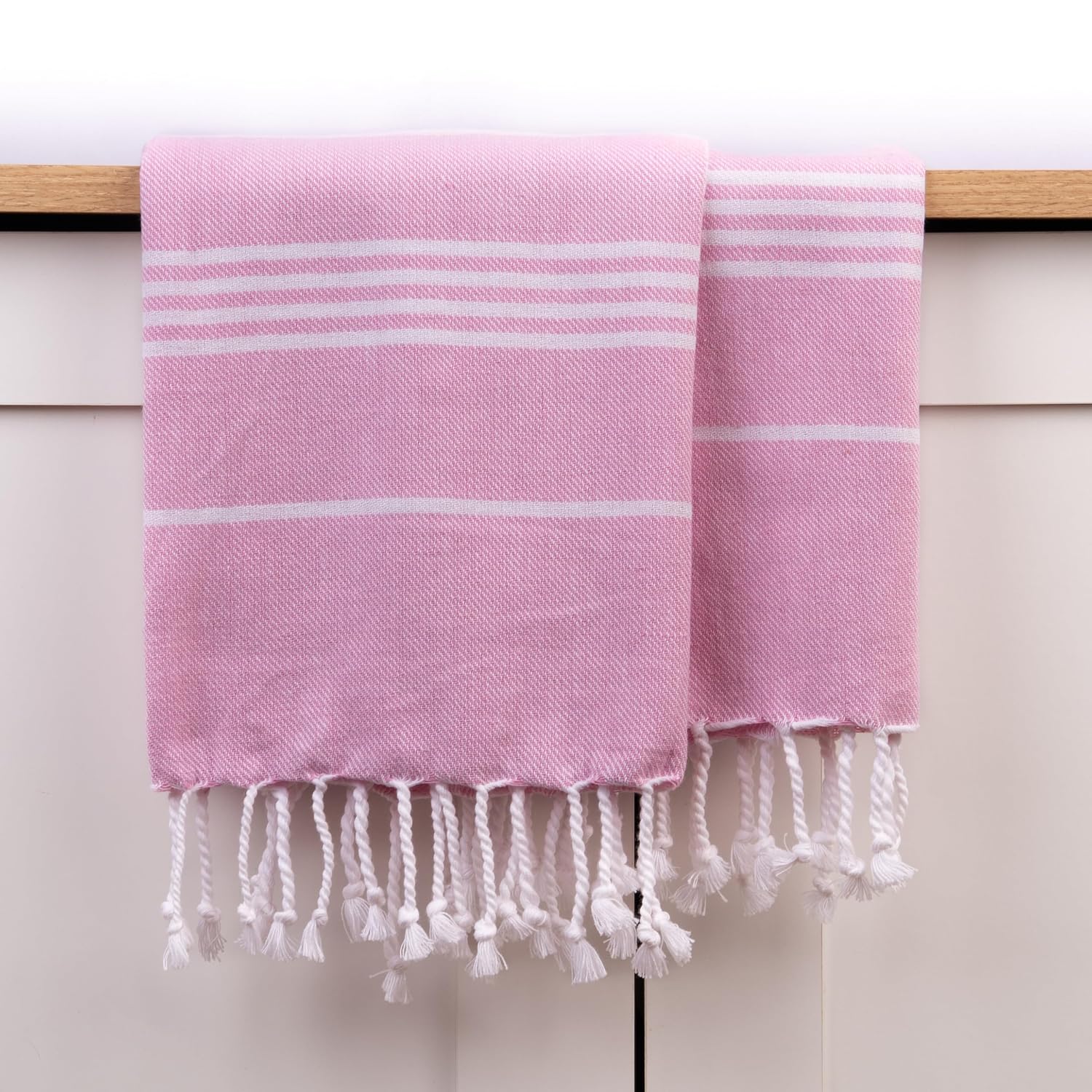 Haber Premium Basic Large Size 100% Cotton Towel 300 Gsm | Soft, Absorbent & Comfortable Quick Dry Bath Towels - Pink Paradise (1 Pcs)