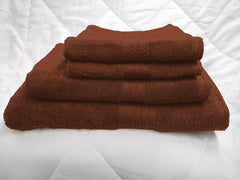 Bombay Dyeing Tulip Plain Dyed 1 Bath, 1 Medium Size & 2 Hand Towels Cotton Towel 1350 Gsm (Brown) - 4 Pcs