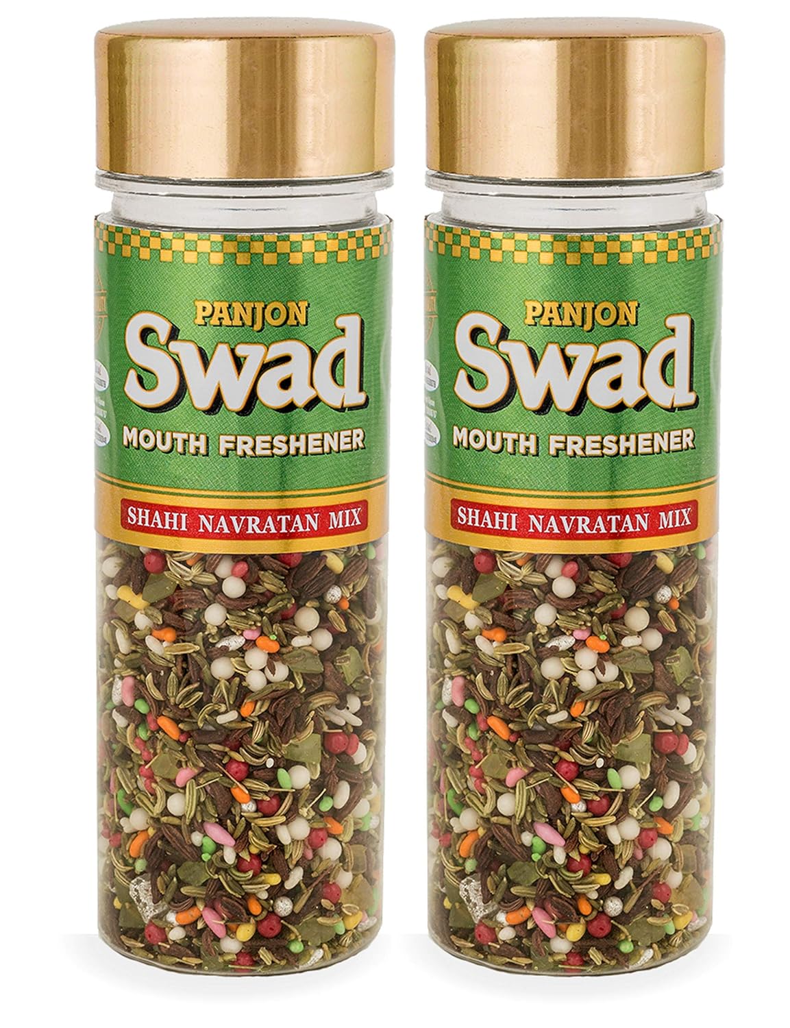 Panjon Swad Shahi Navratan Mix Mouth Freshener 280gm, (140gm *2 Bottles) | After-Meal Snack
