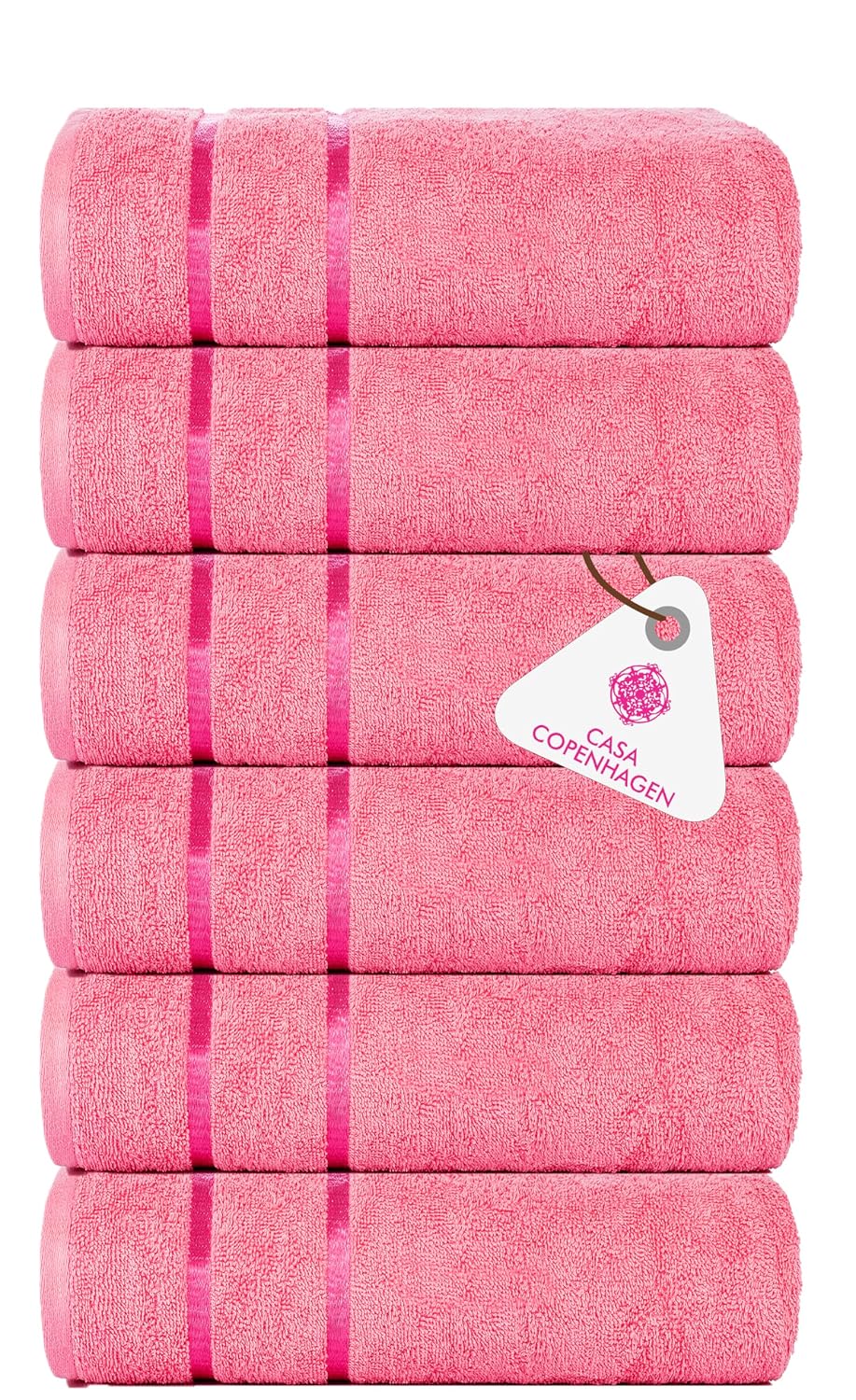 Casa Copenhagen Egyptian Cotton Ecstatic Hand Towel 740 Gsm (Pink)- 6 Pcs