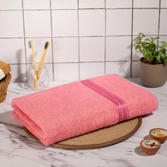 Comforic 100% Cotton Bath Towels 500 Gsm | Large Size Bath Towel For Men & Women Quick Dry, Super Soft & Absorbent Gym Towel, Travel Towel (Rose Pink)