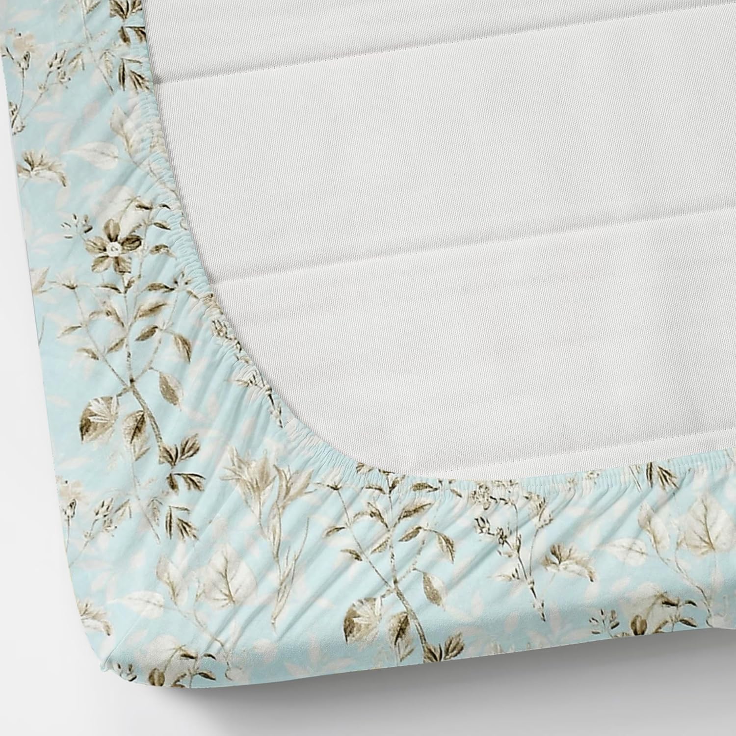 Glace Cotton Double Bedsheet For King Size With 2 Pillow Covers - 72 X 78 X 12 Inches, Aqua Blue | Long-Lasting & Durable | All-Season Comfort