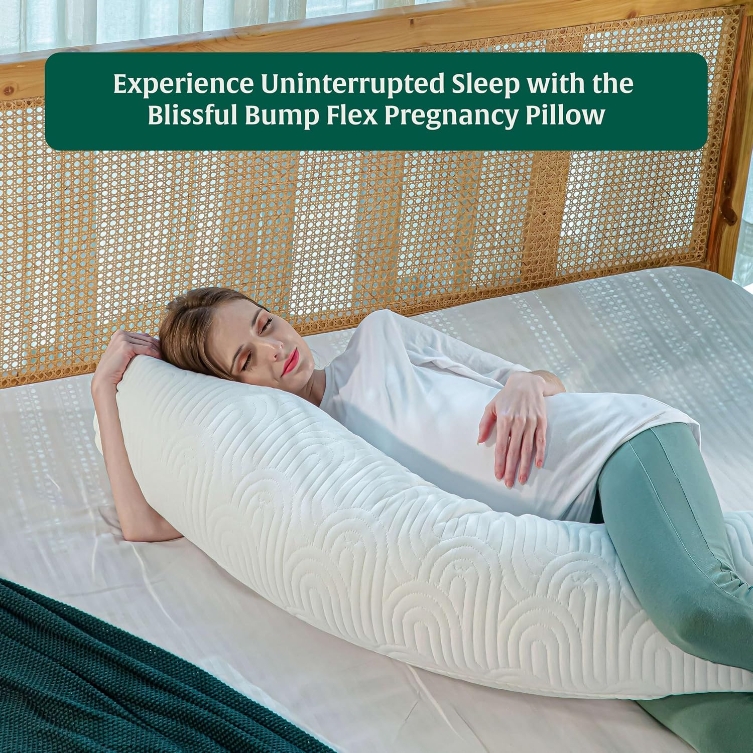 Pregnancy Pillow For Pregnant Women, Maternity Pillow For Pregnancy Sleeping, White | Gift For Pregnant Women - Long Pillow | Side Body Pillow - Shredded Memory Foam & Micro Fiber Pillow