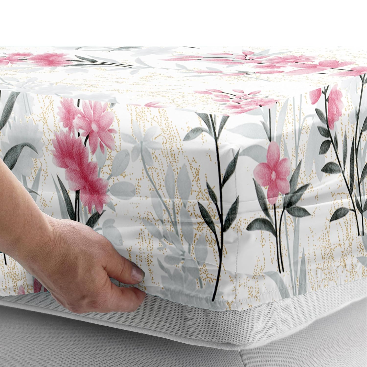 Fitted Bedsheets King Size With 2 Pillow Cover - 72 X 78 Inches, Pink | All Around Elastic Bedsheet - Crafted From Soft, Breathable Fabric